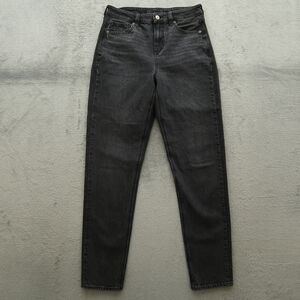 American Eagle Mom Jeans Women's Size 4L Gray High-Rise Stretch Denim 31" Inseam